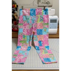 Lilly Pulitzer Material Unfinished Cropped Pants Vintage Palm Beach Patch‎